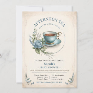 Elegant Afternoon Tea Baby shower Uitnodigingsjong Kaart