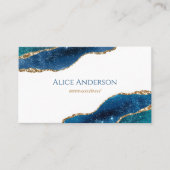 Elegant Agaat sterrenstelsel BLAUW goud accountant Visitekaartje (Voorkant)