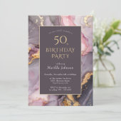 Elegant Agate 50ste verjaardagsfeestje Kaart (Staand voorkant)