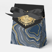 Elegant Agate Marmer met grijs blauw en goud Bedankdoosjes (Voorkant Zijde)