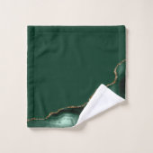 Élégant Agate Vert Émeraude Or (Gant de toilette)