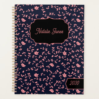 Élégant agenda hebdomadaire personnalisé à motif f