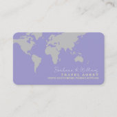 Élégant agent de voyage Carte de visite bleu lilas (Devant)