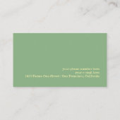 Élégant agent de voyage sauge-vert Carte de visite (Dos)