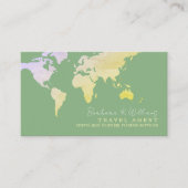 Élégant agent de voyage sauge-vert Carte de visite (Devant)