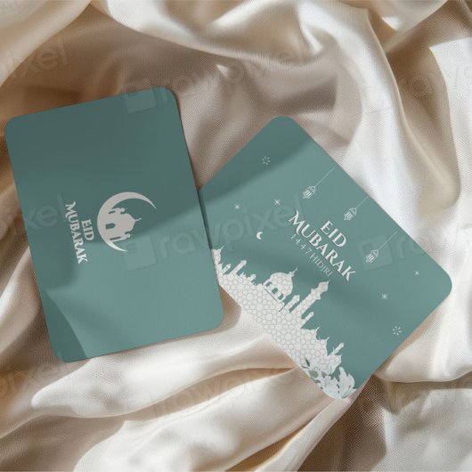 Elegant Aïd Moubarak 1447 Hijri Carte de voeux