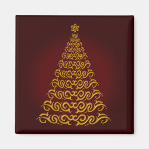 Élégant Aimant Arbre de Noël Rouge