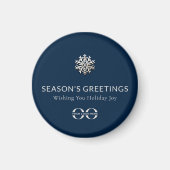 Élégant Aimant de Fête de Snowflake (Devant)