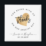 Elégant Aimant Faveur Mariage, Brosse manuscrite<br><div class="desc">Élégant et moderne écriture de brosse manuscrite Magnet Wedding party favorise,  et do-it-yourself couleur arrière - plan. Copyright © 2016-2019 Bombino Designs.</div>