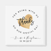 Elégant Aimant Faveur Mariage, Brosse manuscrite (Devant)