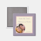 Élégant aimant Mariage violet (Recto/Verso)