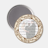 Élégant aimant rond papillon (Recto/Verso)