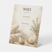 Elegant Airbnb Wifi-wachtwoordbord