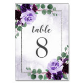 Elegant Airy Boho Floral Paars en Silver Wedding Kaart (Achterkant)