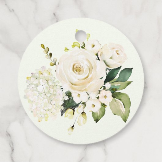 Elegant Alabaster Waterverf Rozen dank u Bedankjes Labels (Achterkant)