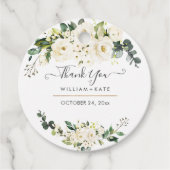 Elegant Alabaster Waterverf Rozen dank u Bedankjes Labels (Voorkant)