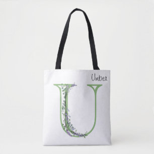 Elegant alfabet letter U Lavendel Eucalyptus Draagtas