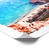 Elegant Alicante Spanje Panorama Waterverf Poster (Hoek)