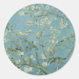 Elegant "Almond Blossom"-boom Ronde Sticker