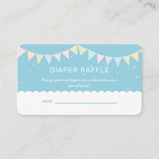 Elegant Alpaca Llama Boy Baby shower Luier Raffle Informatiekaartje (Voorkant)