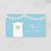 Elegant Alpaca Llama Boy Baby shower Luier Raffle Informatiekaartje (Achterkant)