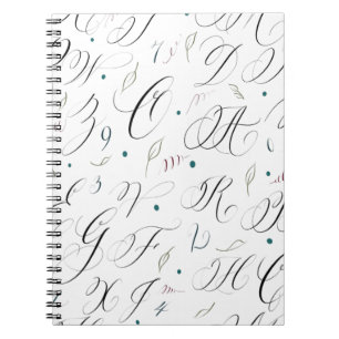 Élégant Alphabet de calligraphie Livre de notes