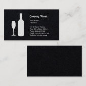 Élégant amateur de vin noir carte de visite (Devant / Derrière)