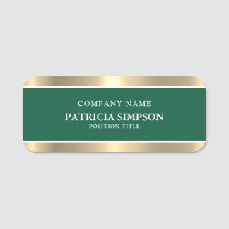 Elegant Amazon Donker Groen & Goud: Luxe & Modern Naamplaatje