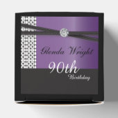 Elegant Amethyst Paars en Black Birthday Bedankdoosjes (Bovenkant)