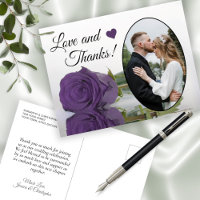 Elegant Amethyst Paars Roos Wedding Love & Bedankt