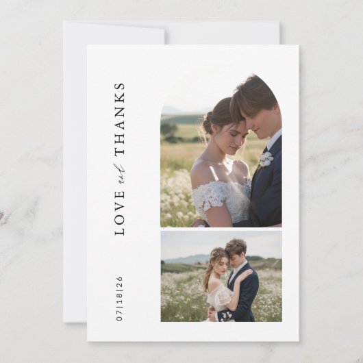 Élégant amour et merci Mariage d'arc moderne (Devant)