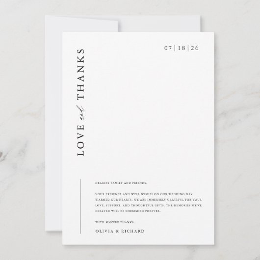 Élégant amour et merci Mariage d'arc moderne (Dos)