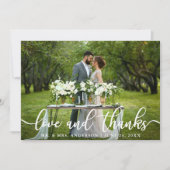 Élégant Amour et Merci Moderne | Photo Mariage (Devant)