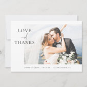 Élégant amour photo et merci mariage personnalisé (Devant)