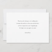 Élégant amour photo et merci mariage personnalisé (Dos)