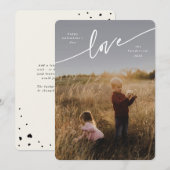 Élégant "Amour" Valentines Jour Carte photo plat (Devant / Derrière)