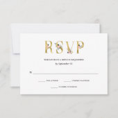 Elegant Ampersand | Goud en Blush Bruiloft RSVP (Voorkant)