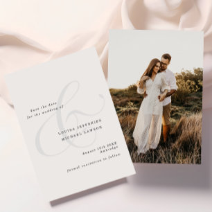 Elegant Ampersand Minimalist Photo Wedding Save The Date