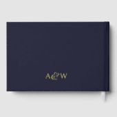 Elégant Ampersand Monogram Gold Marine Mariage ble (Verso)