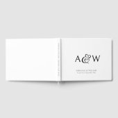 Elegant Ampersand Monogram Zwart & Wit Bruiloft Gastenboek (Volledig)