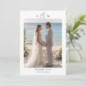 Elegant, ampersand, script lettertype, 1 Foto Bedankkaart (Staand voorkant)