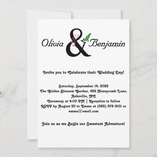 Elegant Ampersand & Script Wedding Design Kaart (Voorkant)
