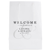 Elegant Ampersand Wedding Welcome Medium Cadeauzakje (Achterkant)