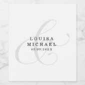 Elegant Ampersand Wedding Wijn Etiket (Enkel label)