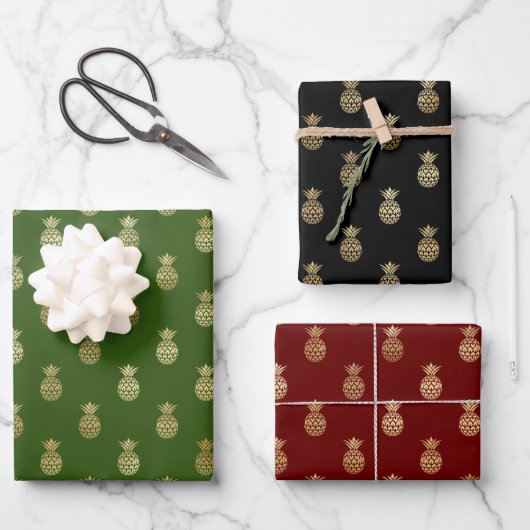 Elegant anananas Pattern Assortment Inpakpapier Vel (Voorkant)