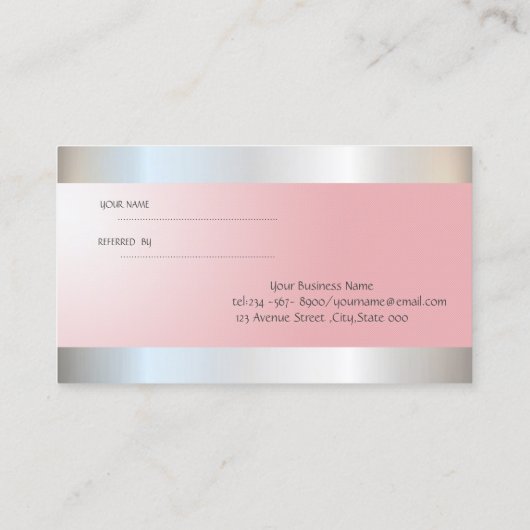 Élégant Ananas élégant, Carte de référence Argent (Dos)