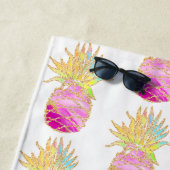 Elegant ananas in Pinks en Gold Personalized Strandlaken (In situ)