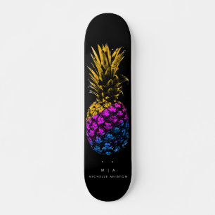 Elegant Ananas Monogram Minimalistisch Custom zwar Skateboard