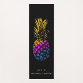Elegant Ananas Monogram Minimalistisch Custom zwar Yogamat (Voorkant)