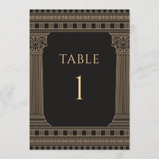 Elégant Ancien Parti de Grèce Numéros de table (Devant)